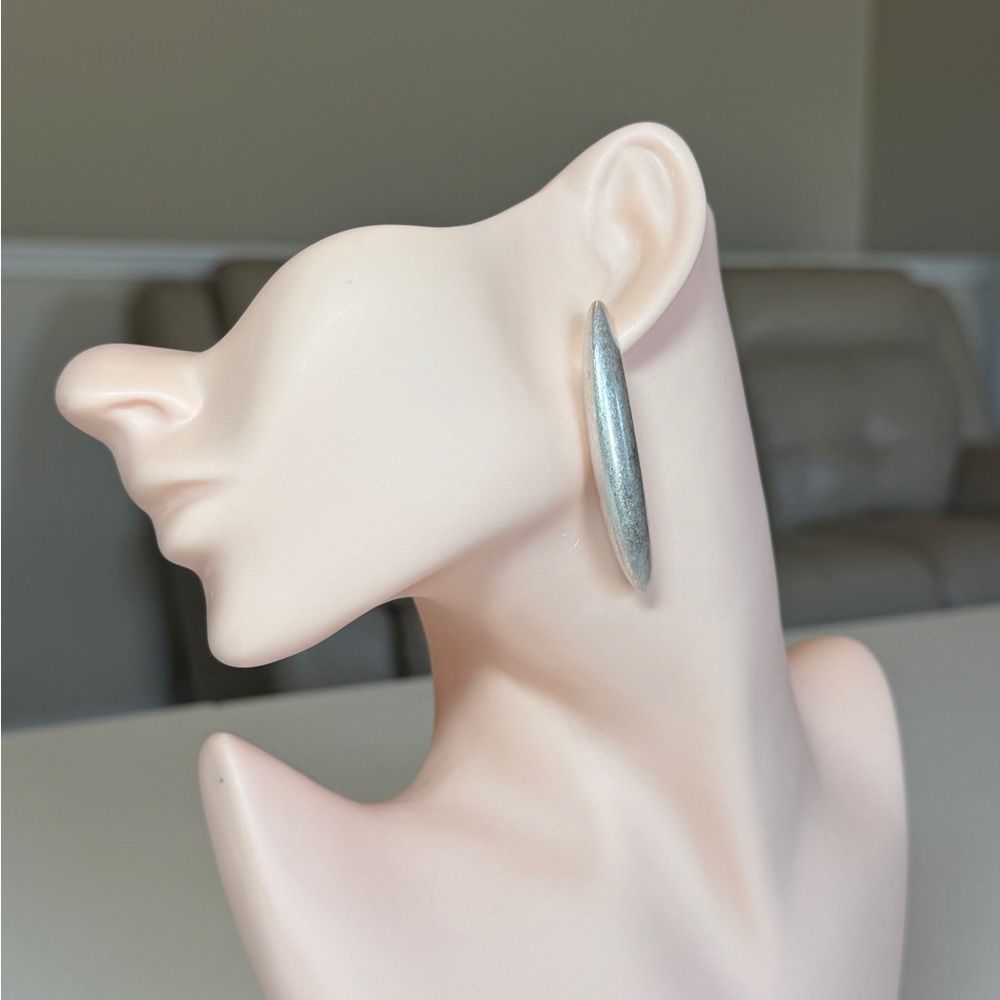Silver Matte Statement Earrings
